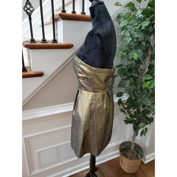 BCBGenerations Women's Golden PolyCotton Sleeveless Short Length Dress Size 10 - Picture 6 of 11